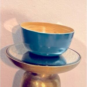 Teal & Bamboo Bowl